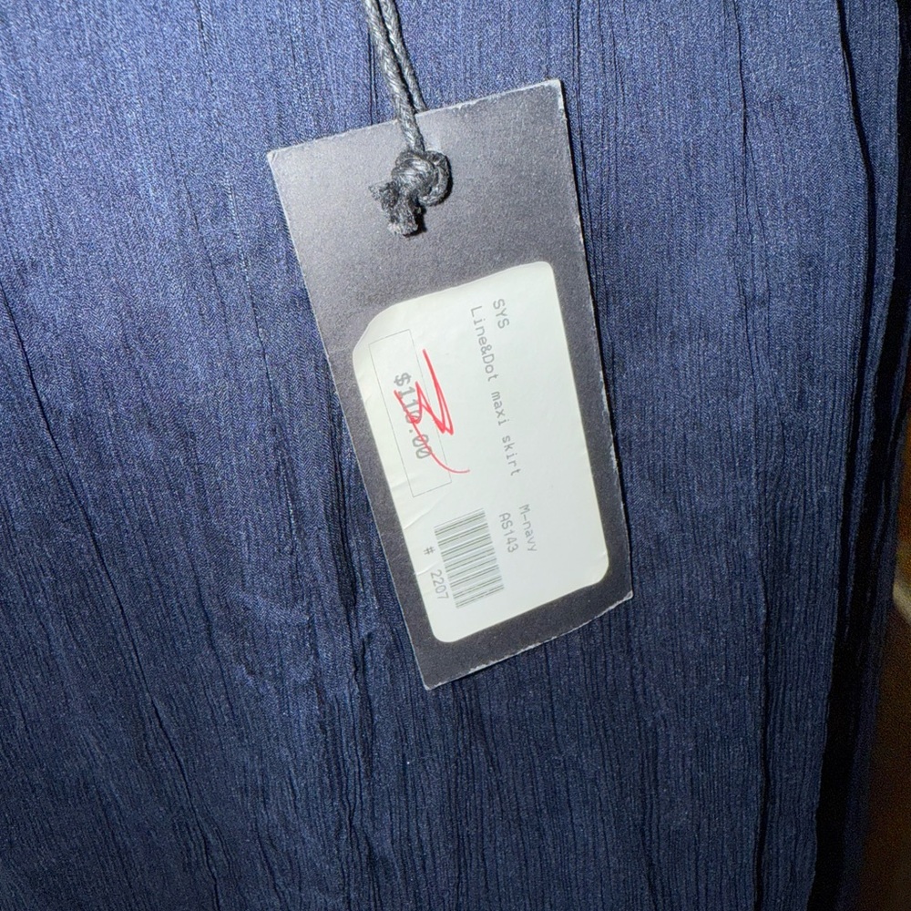 Line & Dot Navy Blue Maxi Skirt - Picture 4 of 8
